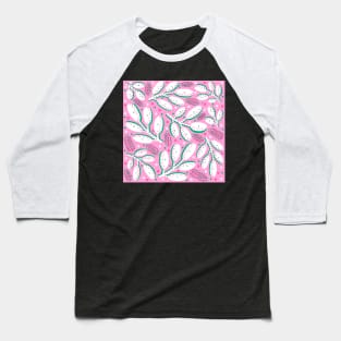 Pink White with Green Accents Baseball T-Shirt
